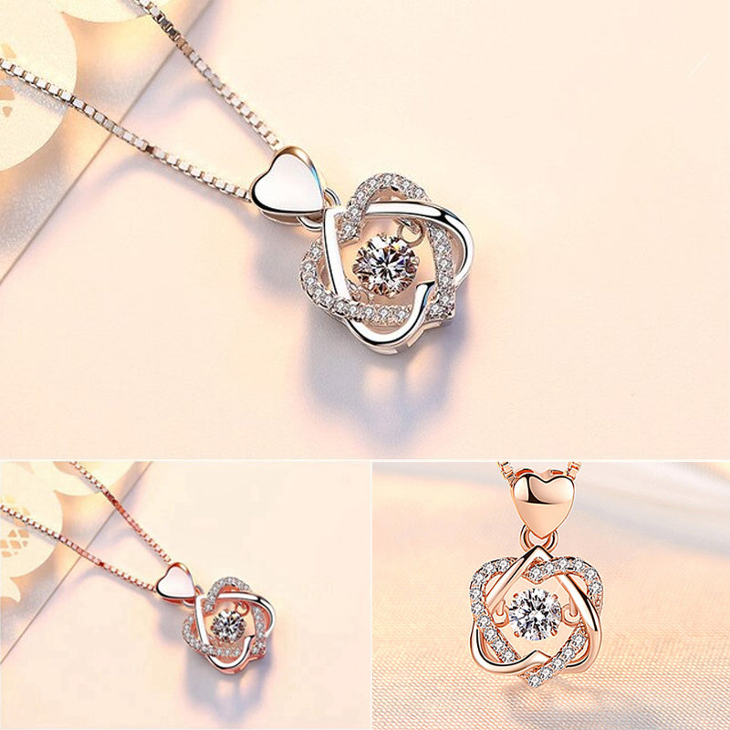 Heart necklace Set with rose