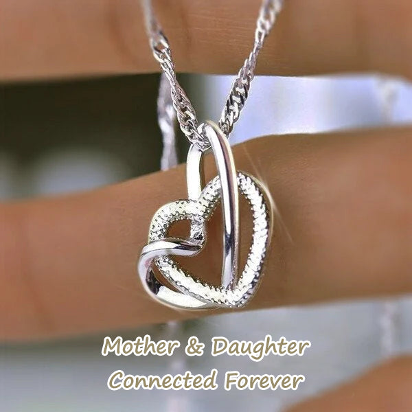 Frosted Double Heart Necklace