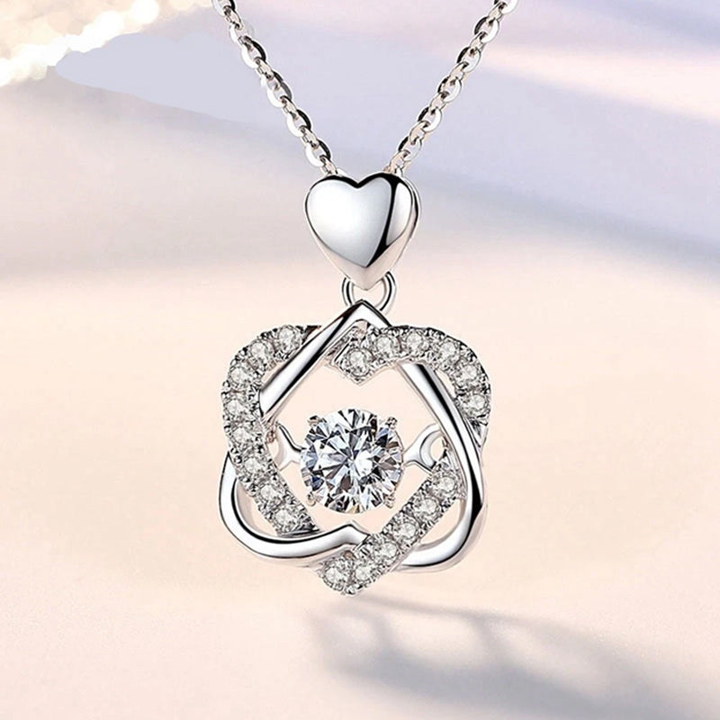 Heart necklace Set with rose