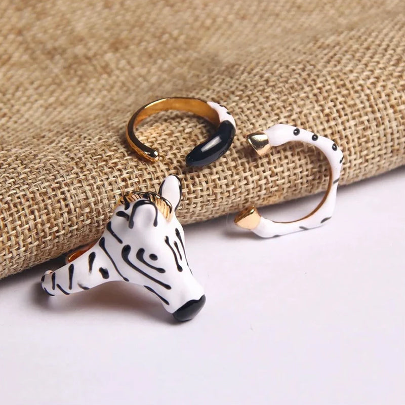 3 Pcs/Set Cute Funny Animal Rings